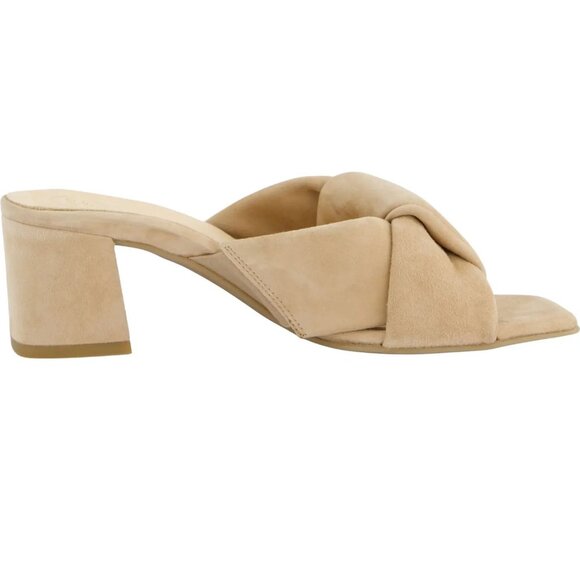 Paul Green SUPER SOFT Yasmin Slide Sandals US 9 Block Heel Beige Suede NEW $378 - Picture 3 of 13